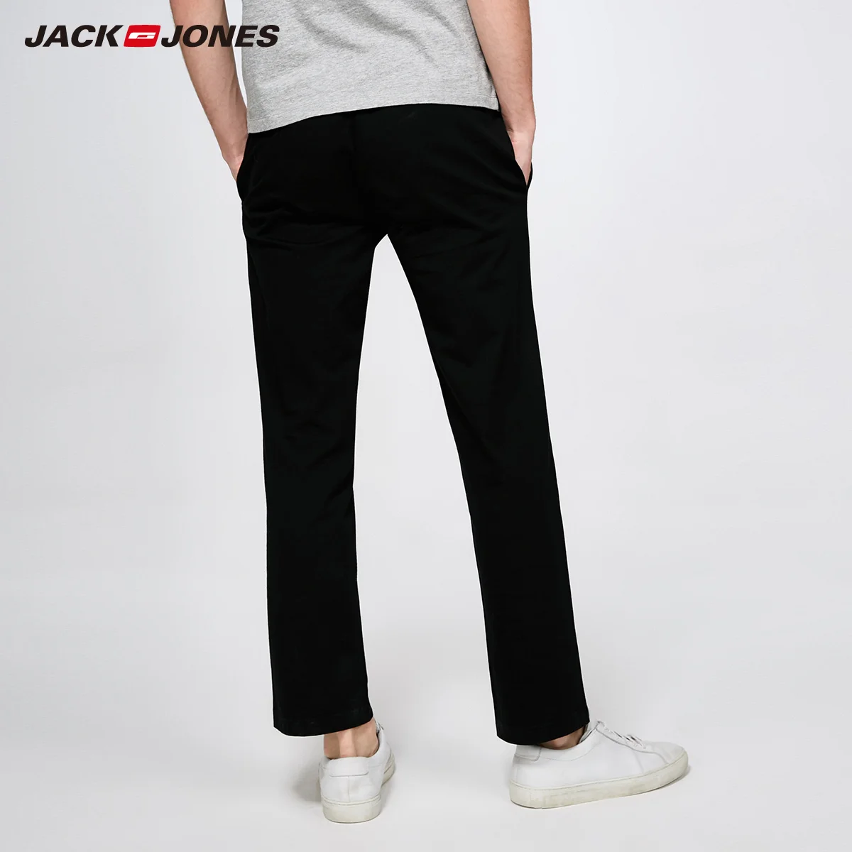 JackJones мужские Весна и лето 100% хлопок чистый цвет Эластичные Обтягивающие брюки