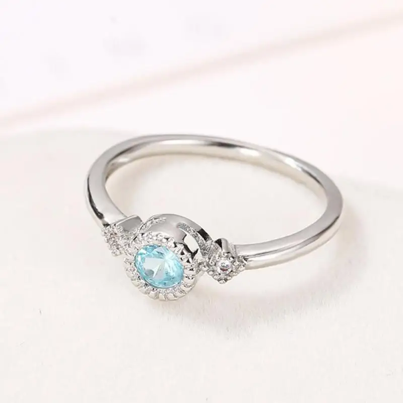 Модные кольца Engagemen из циркония с кристаллами для женщин и девочек Серебряное
