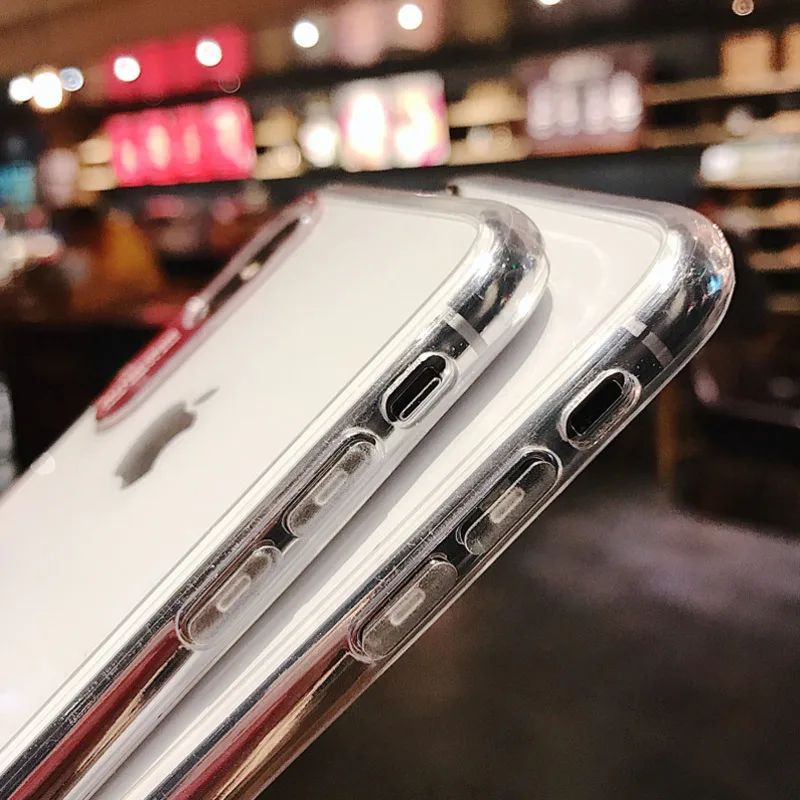 Новый ультра тонкий прозрачный жесткий чехол для телефона Iphone Xs Xr Max X ТПУ + Pc назад