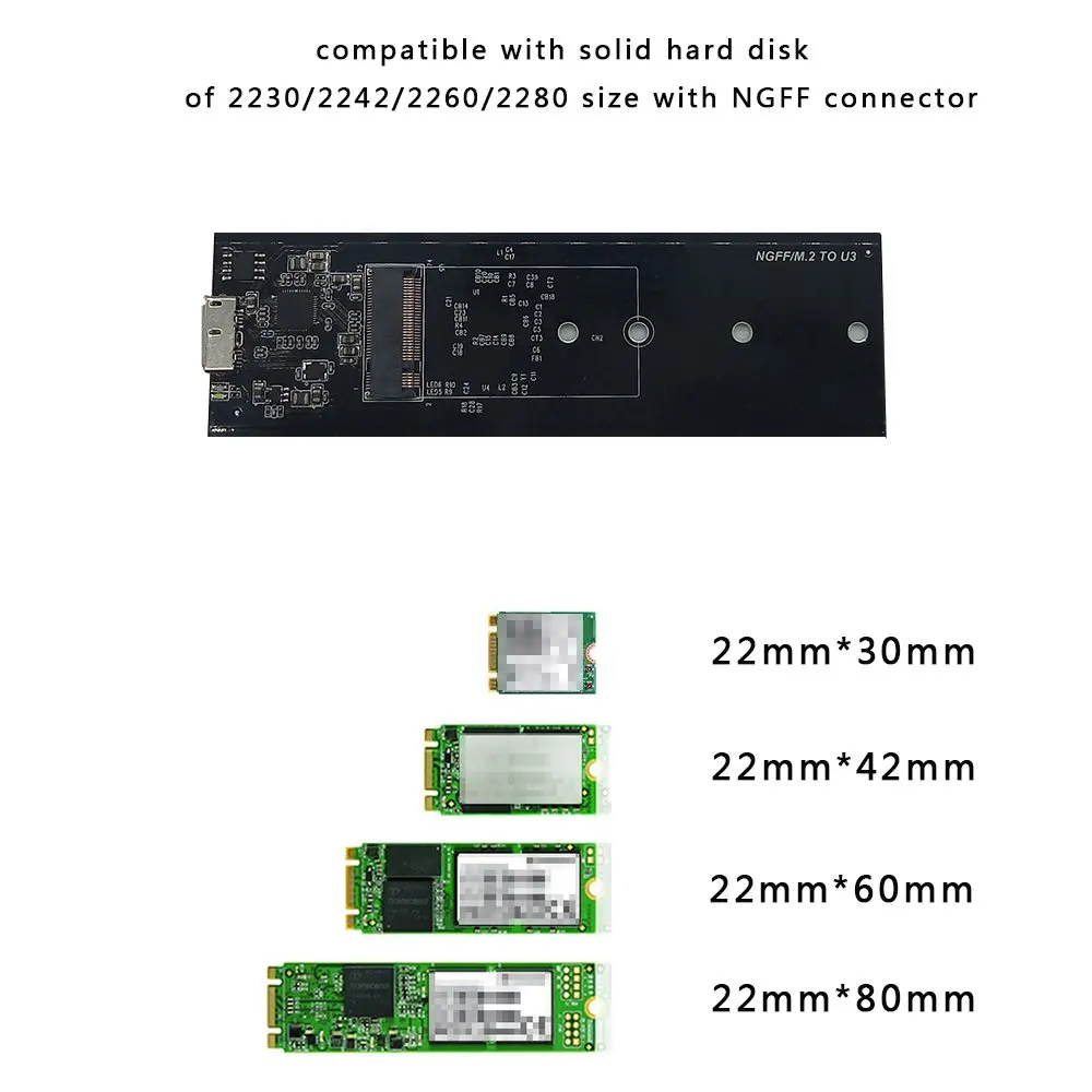 Внешний считыватель Ssd M.2 Sata на Usb 3 0 адаптер с Uasp поддержка Ngff 2280 2260 2242 Wi Fi|Корпус