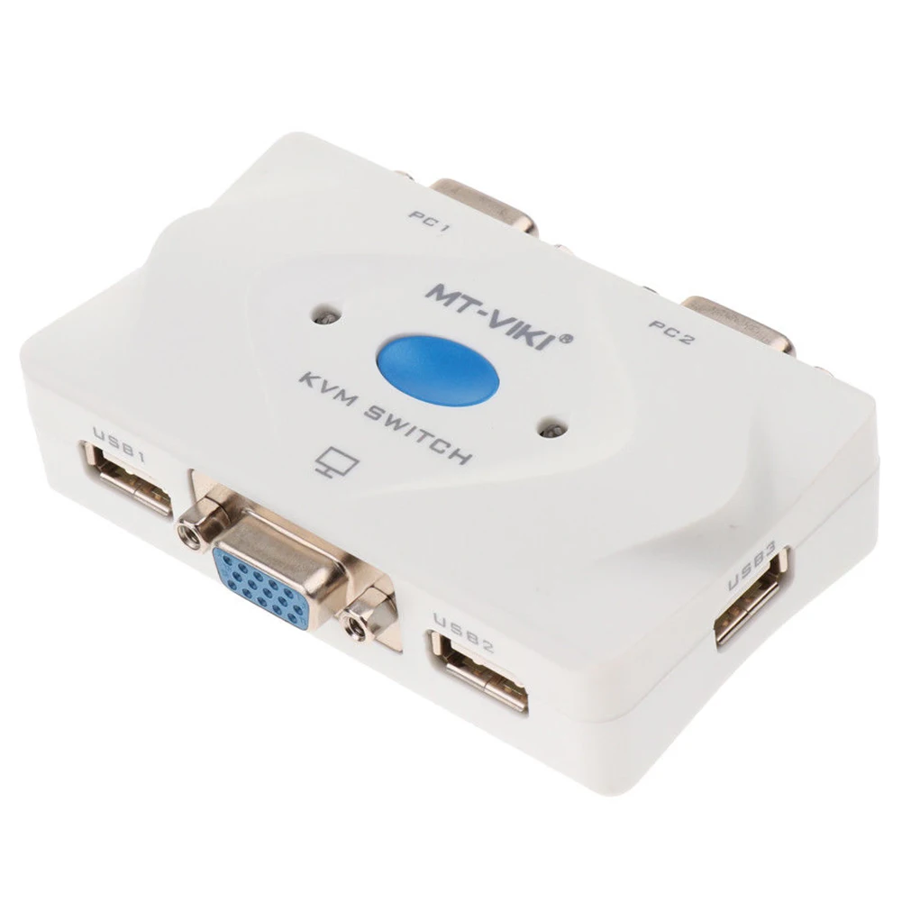 2 в 1 4 порта Usb 0 Kvm переключатель с кабелем для двух мониторов клавиатура мышь 1920x1440