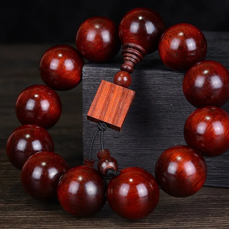 AURAREIKI Padauk Rhinoceros Horn Buddha Beads ручная гирлянда Розария с амулетами украшения