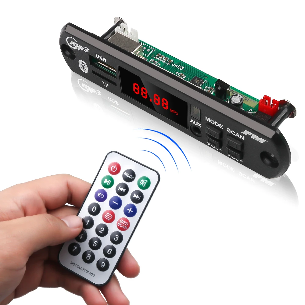Универсальный беспроводной Bluetooth MP3 WMA декодер KEBIDU плата аудио модуль 5-12 в USB TF