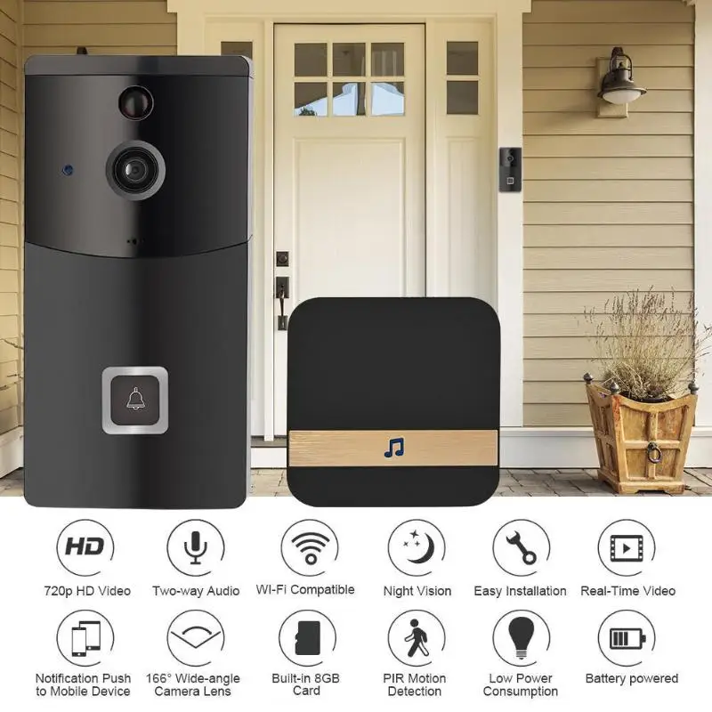 B10 Smart Беспроводной Wi Fi Домофон видео Визуальный дверной звонок двухстороннее