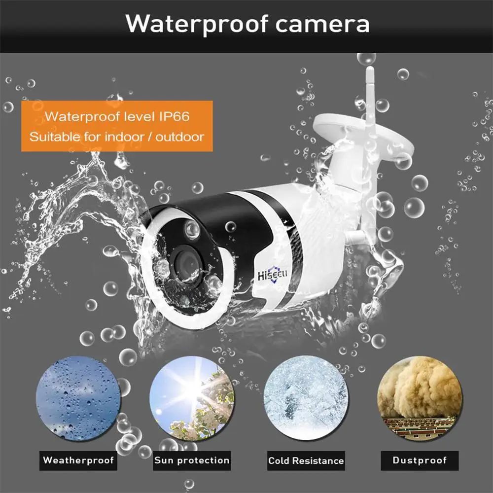 Hiseeu Wifi наружная ip-камера 1080 P 720 водостойкая 2MP домашняя беспроводная камера