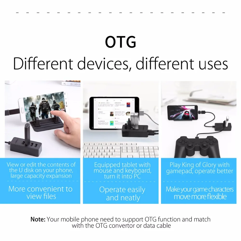 Orico W5P U2 Abs 4 порта Usb 2 0 Micro и Type A вход Настольный концентратор Otg сплиттер мульти