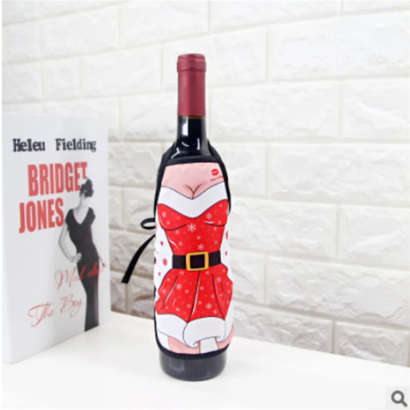 Рождественский Санта бутылка вина чехол в виде фартука wrap Xmas ужин вечерние