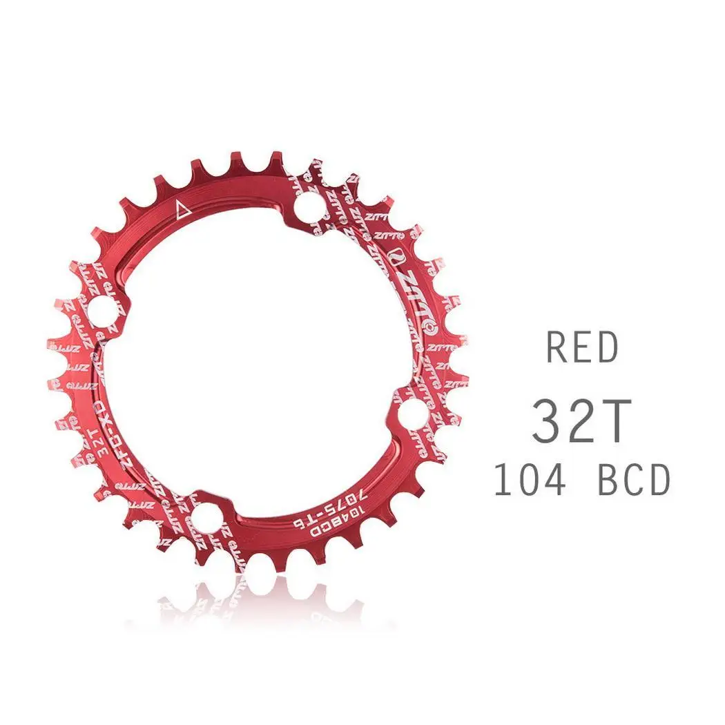 Aluminum Alloy 104mm BCD Mountain Bike Chainring 4mm/0.16inch Round 104mm/4.09inch Red Disc 32T 34T 36T | Спорт и развлечения