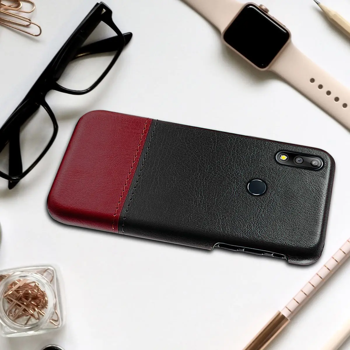 Для Asus Zenfone Max Pro M2 ZB631KL чехол для телефона из искусственной кожи двойной цвет