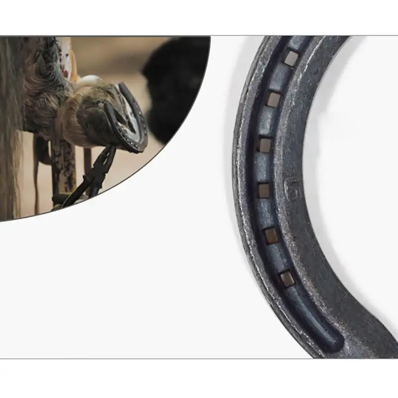 

2+2 Front Hind Legs Horse Shoes Riding Accessories Horse Equipment Durable Cast Iron Horseshoes for Training Horse Racing Horses