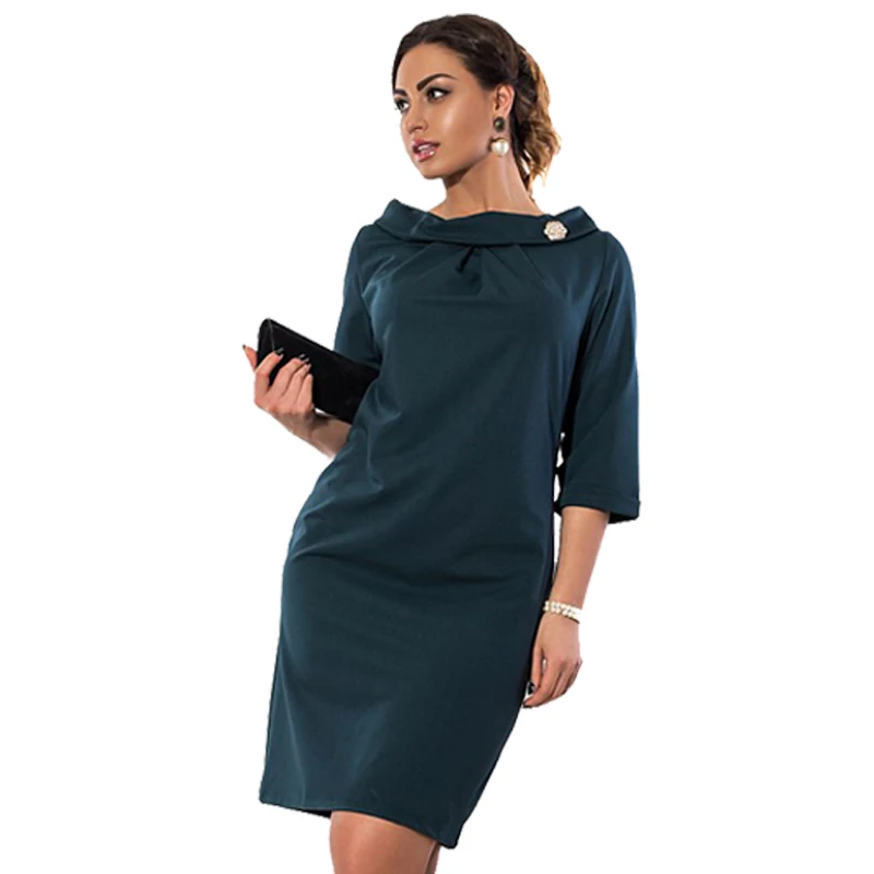 Простое женское платье 5XL 6XL плюс размер женская одежда облегающее офисное