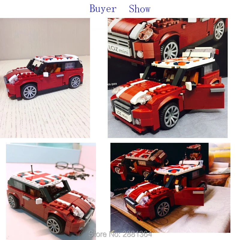 LOZ 1111 Mini Cooper Car Model 1:24 волшебный бриллиант 4 p2pcs строительный блок кирпичи игрушки в