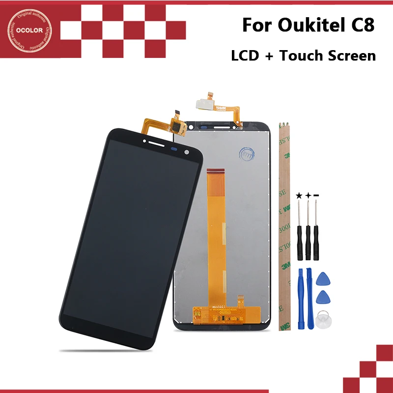 Цветной ЖК-дисплей для Oukitel C8 + сенсорный экран 4G 5 "Аксессуары смартфонов замена