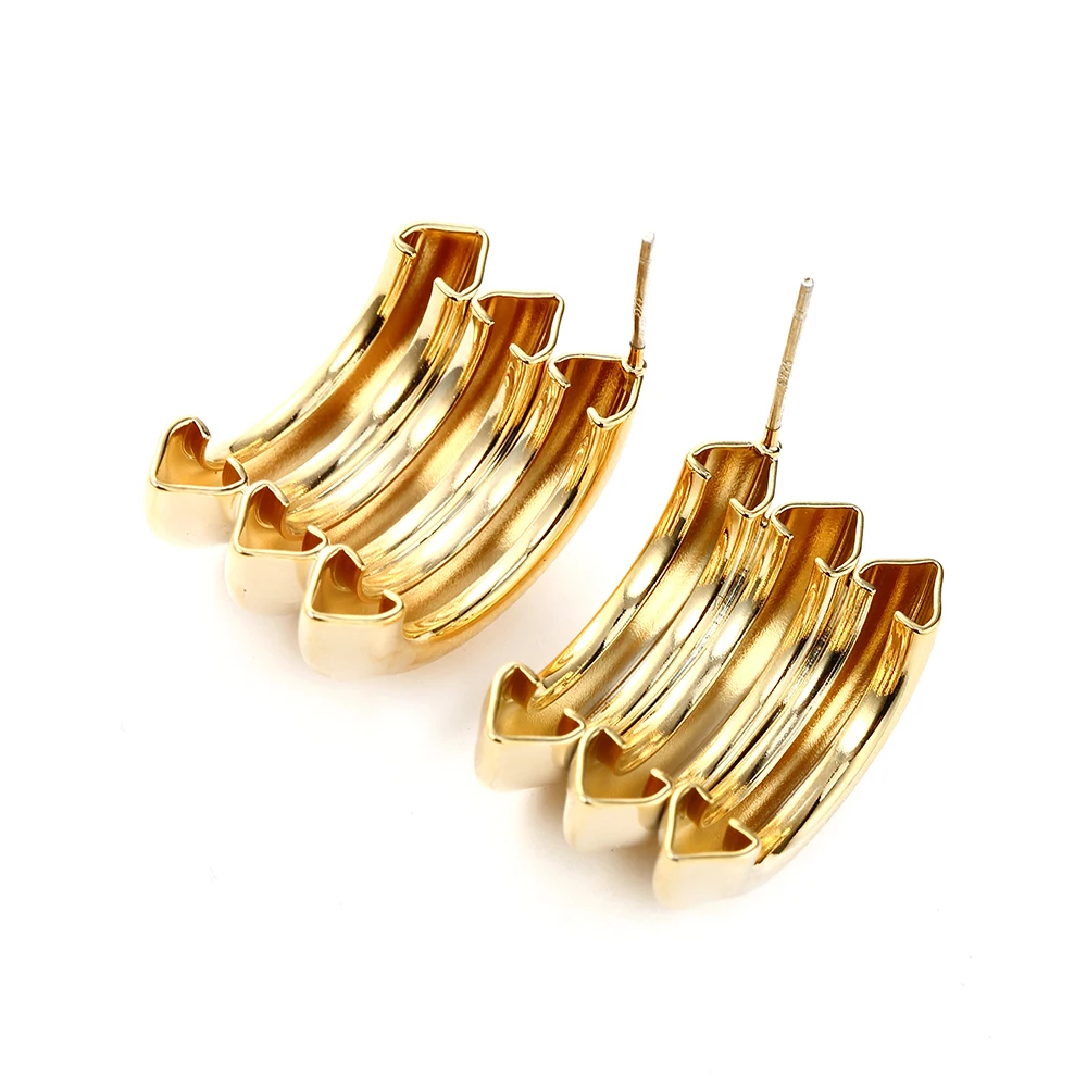 1 Pair Stud Earrings Simple Classic Geometric Punk Brincos for Women Hot Selling Style Copper Metal New Jewelry | Украшения и