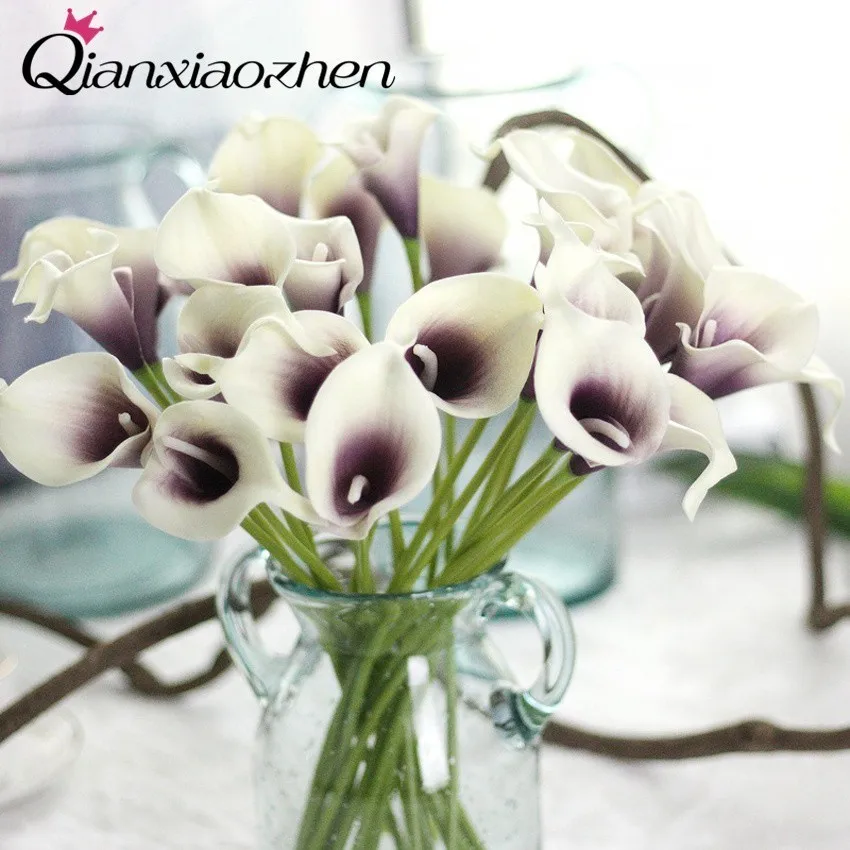 Qianxiaozhen 4 шт. Искусственные цветы Calla для Свадебные фальшивые Цветы Букет