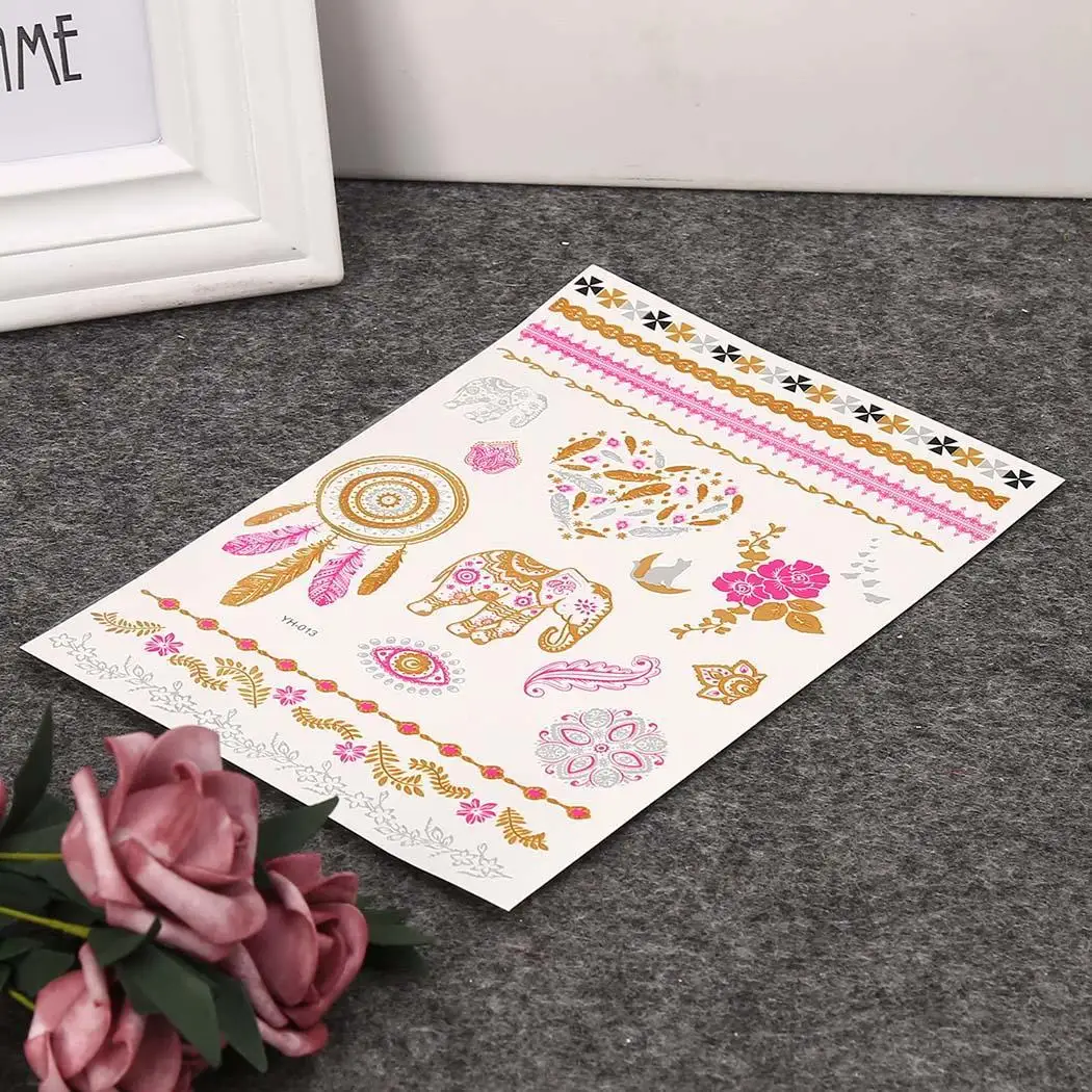 Purple and Gold Sexy Body Art Nontoxic + Tattoo Design Temporary Stickers | Красота и здоровье