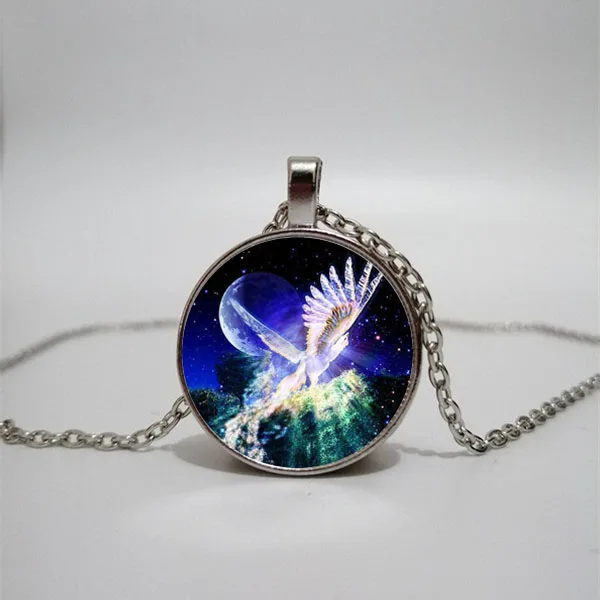 

Phoenix Glass Necklace men and women Necklace Jewelry Pendant Necklace DIY customized photos custom necklace