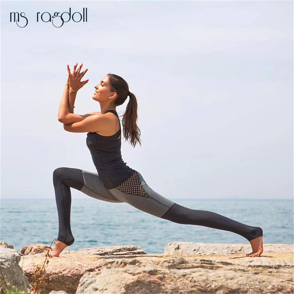 2018 спортивные Леггинсы для женщин фитнес высокий эластичный лоскутный пояс