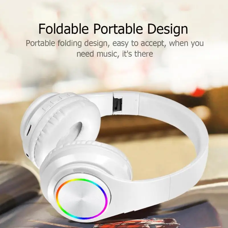 Световой беспроводной Bluetooth гарнитура глубокий бас наушники спортивные