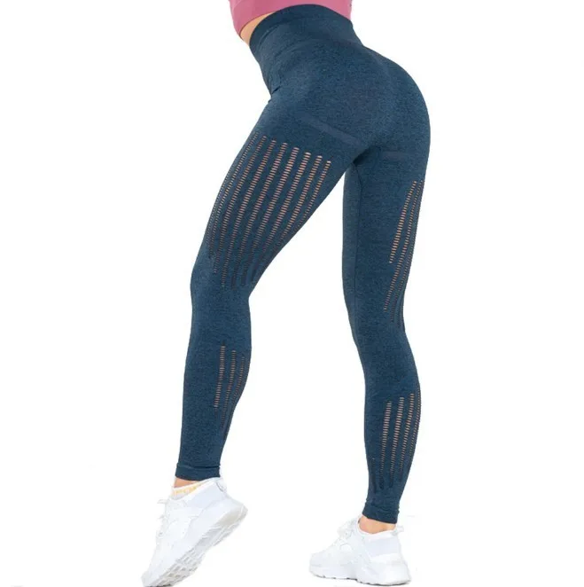 Женские Бесшовные легинсы для фитнеса пуш-ап штаны йоги высокая талия спортивные