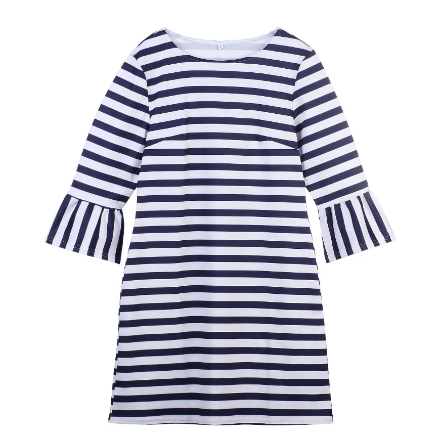 Одежда для мамы и девочки платье в полоску семейный образ одинаковые наряды