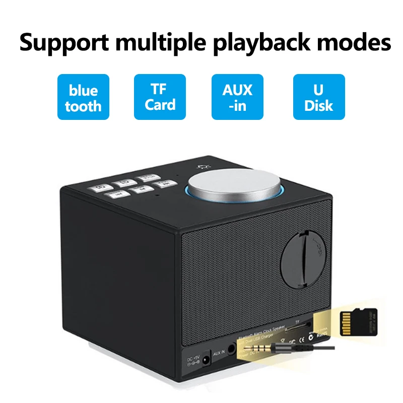 Светодиодный Будильник с fm радио беспроводной bluetooth динамик поддержкой Aux TF USB