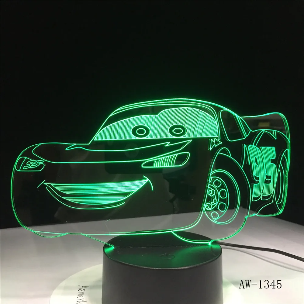 Lightning McQueen Route 66 ваш гоночный автомобиль 3D 7 цветов лампа визуальные светодиодные