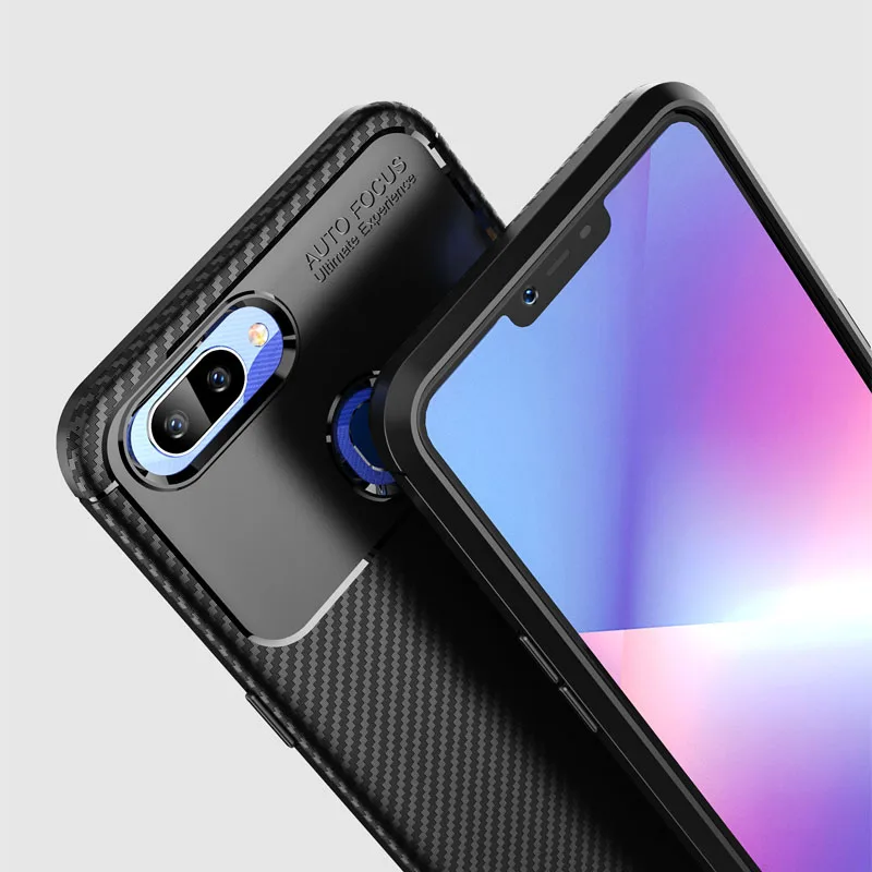 Чехол Oppo Real Me 2 R17 Plus матовый из углеродного волокна ТПУ для AX7 R15 Pro A5 A3S Силиконовый