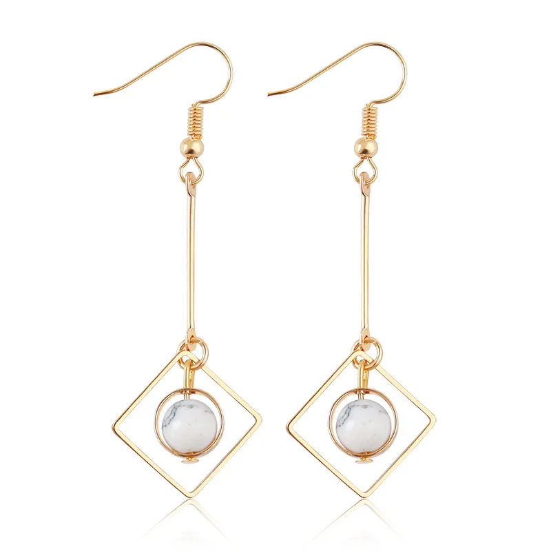 Женские Висячие серьги Mossovy с геометрическими бусинами и длинной бахромой модные