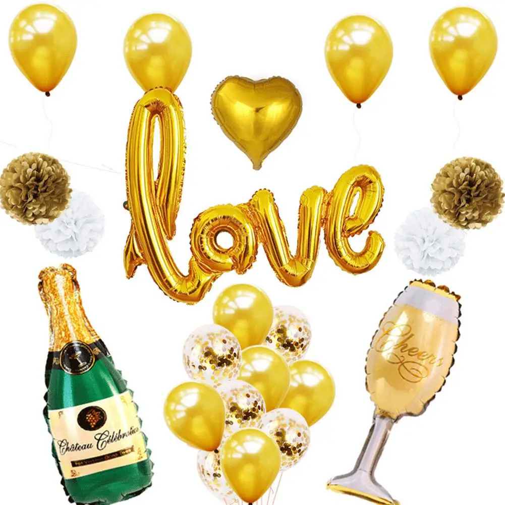 Романтическая Алюминиевая Фольга Набор воздушных шаров для свадьбы вечеринки