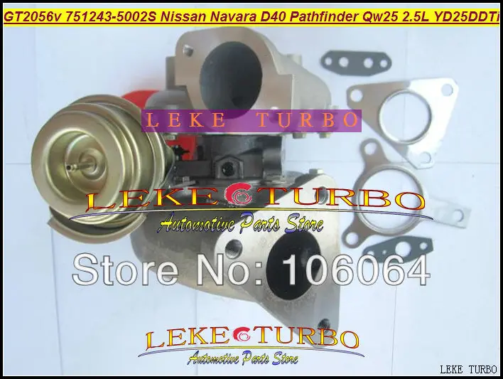 GT2056V 751243 5002S 14411 EB300 Турбокомпрессор Для Nissan Navara D40 Pathfinder QW25 2005 YD25DDTi 2.5L DI