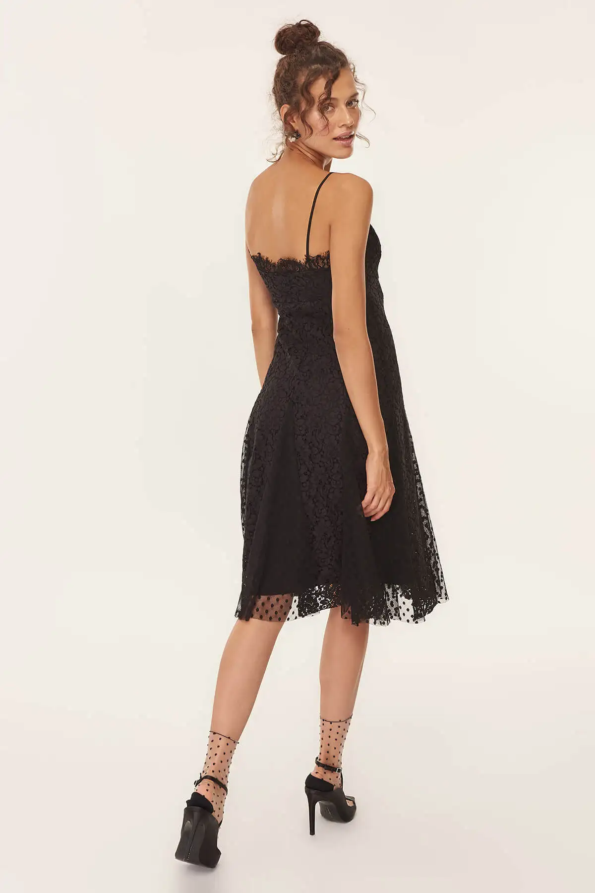 Черное Кружевное Платье Trendyol TPRSS18VB0017 | Женская одежда