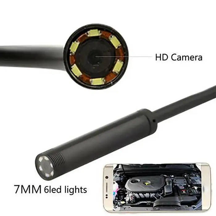 1 м 5 2 7 мм мини USB бороскоп эндоскоп камера Водонепроницаемый 6 светодиодный для