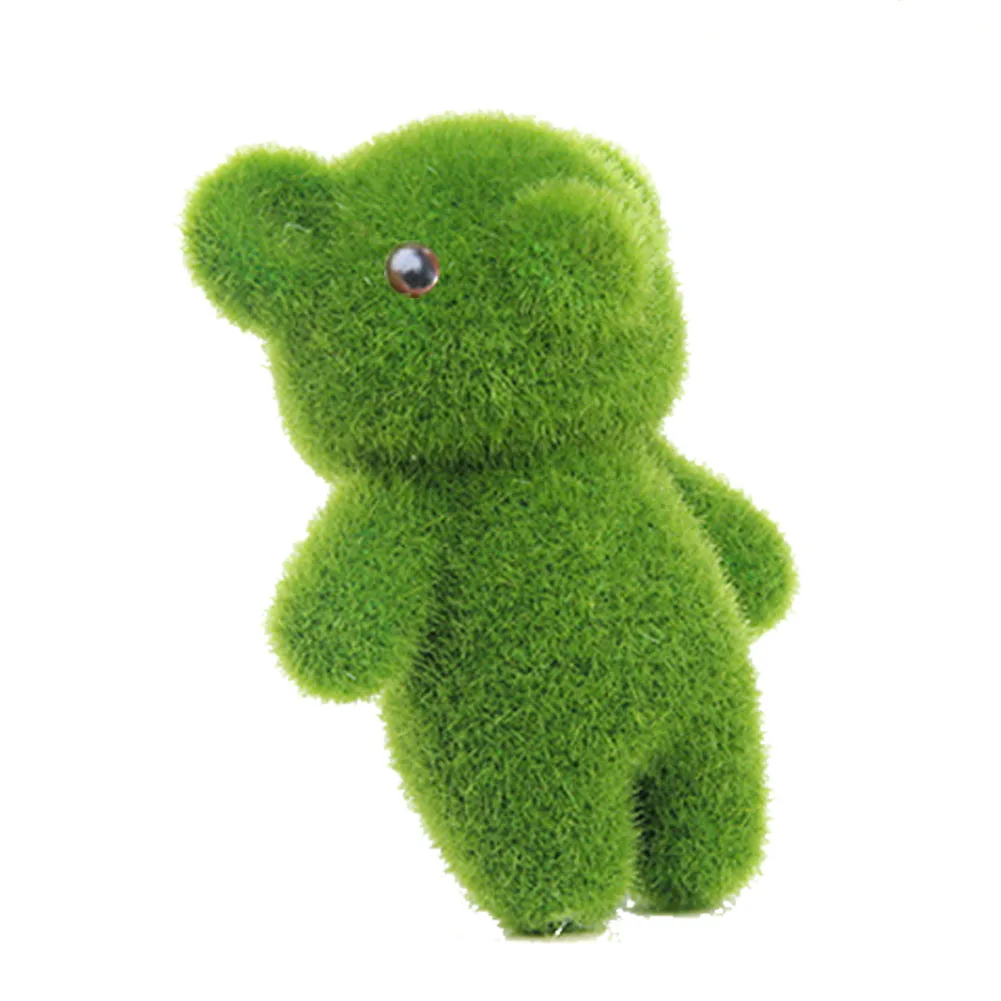 Ручной работы милый мультяшный медведь искусственный газон трава украшение для