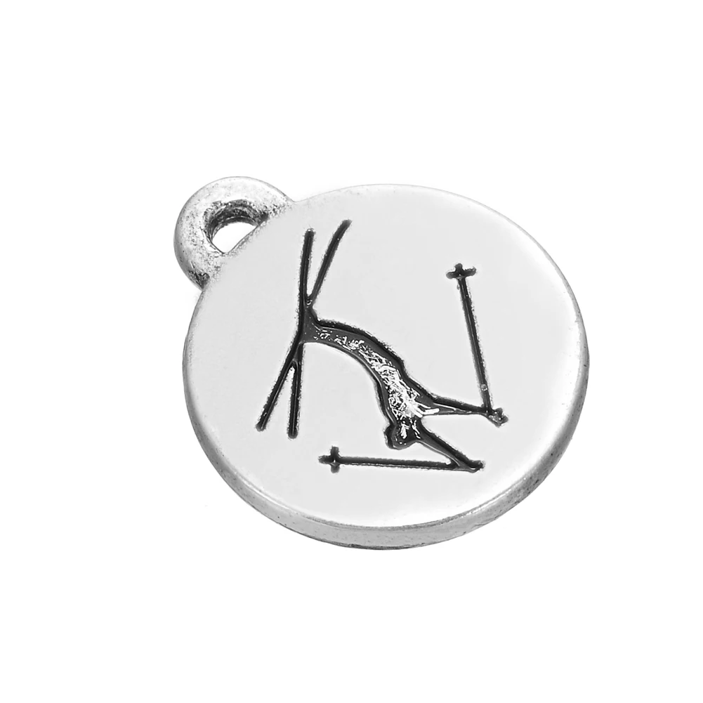 LIKGREAT Фристайл катание на лыжах буквы круглый талисман кулон для ожерелья Браслет