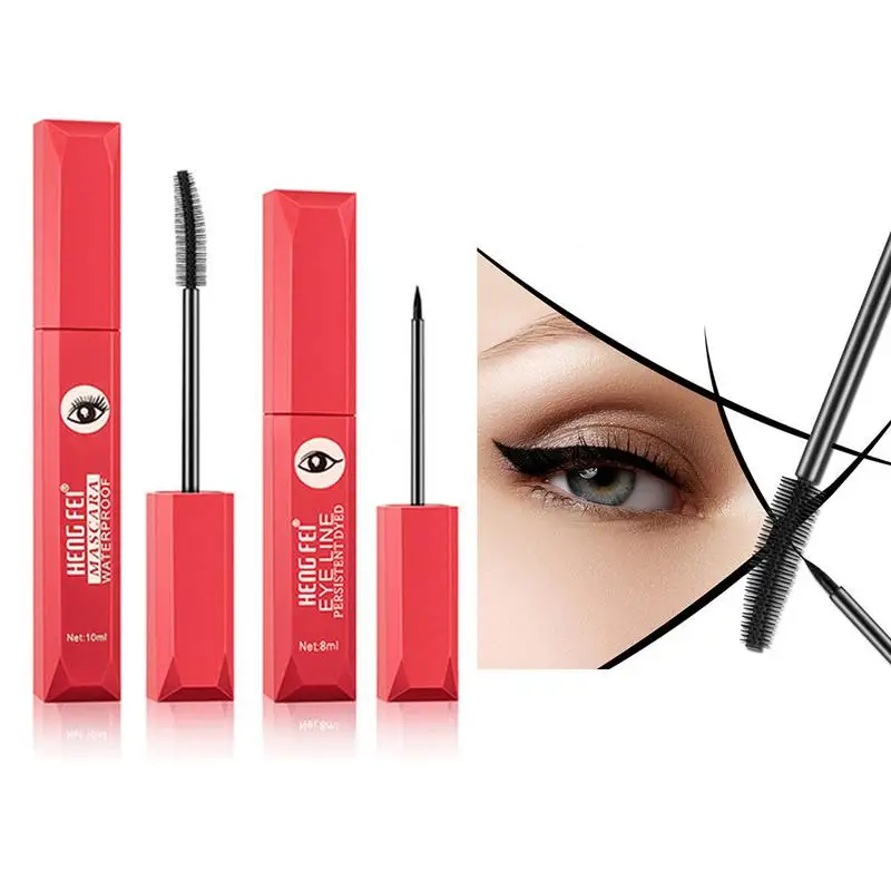 Тушь для ресниц Набор водостойкая тушь черная Толстая длинная быстросохнущая