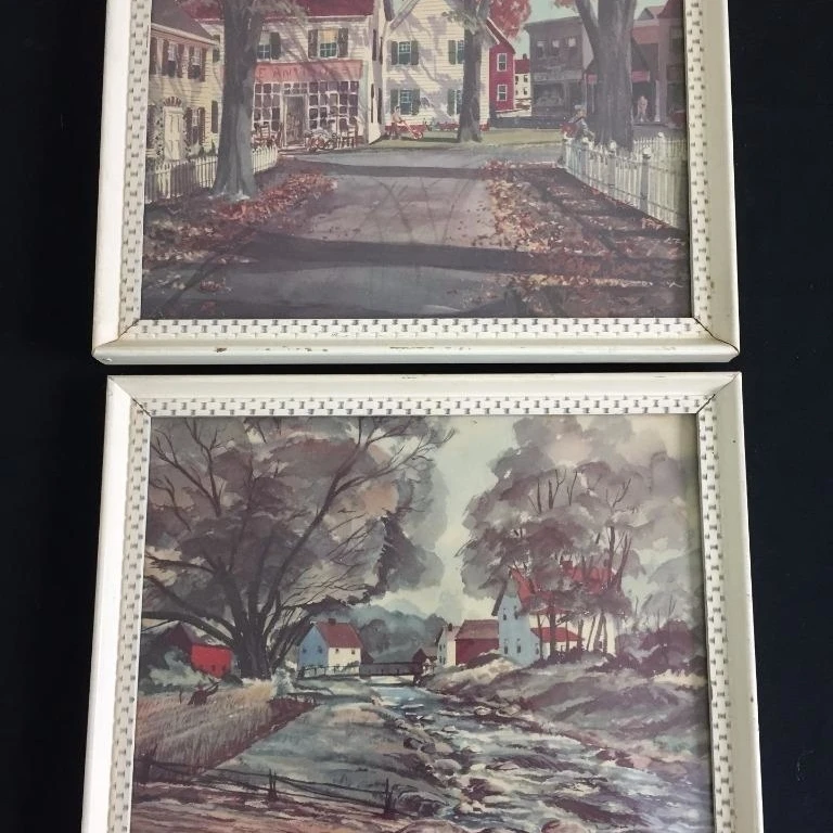 2 винтажные принты в рамке LAMBERT продукт антикварный магазин дом город