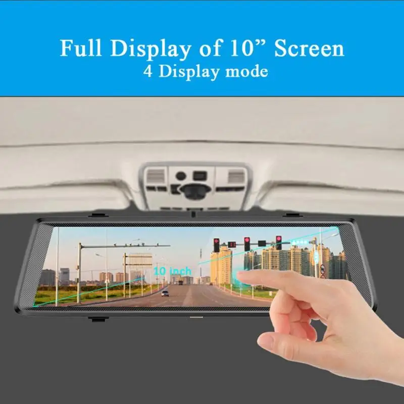 F900 10 дюймов полное зеркало двойной объектив FHD 1080P Автомобильный
