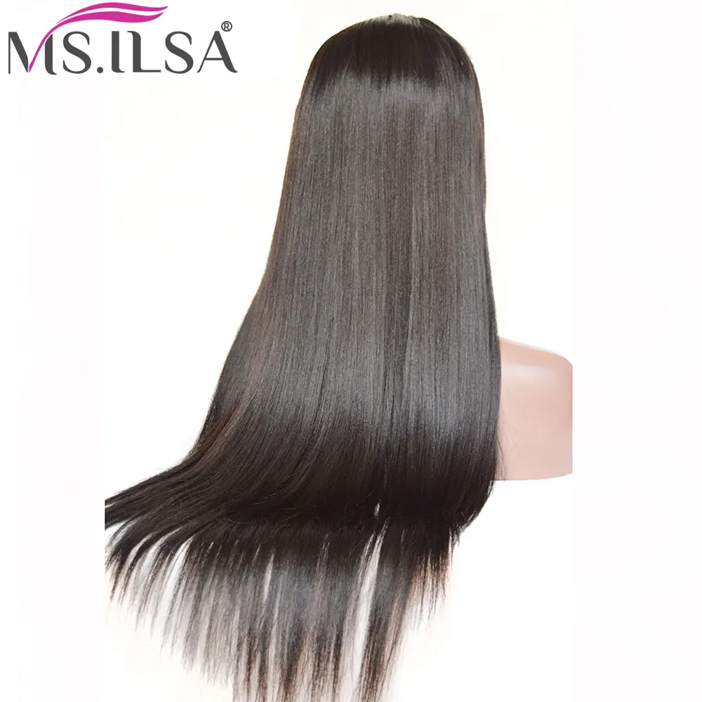 Полный парик шнурка с Baby Hair светильник Yaki Remy человеческие волосы парики для