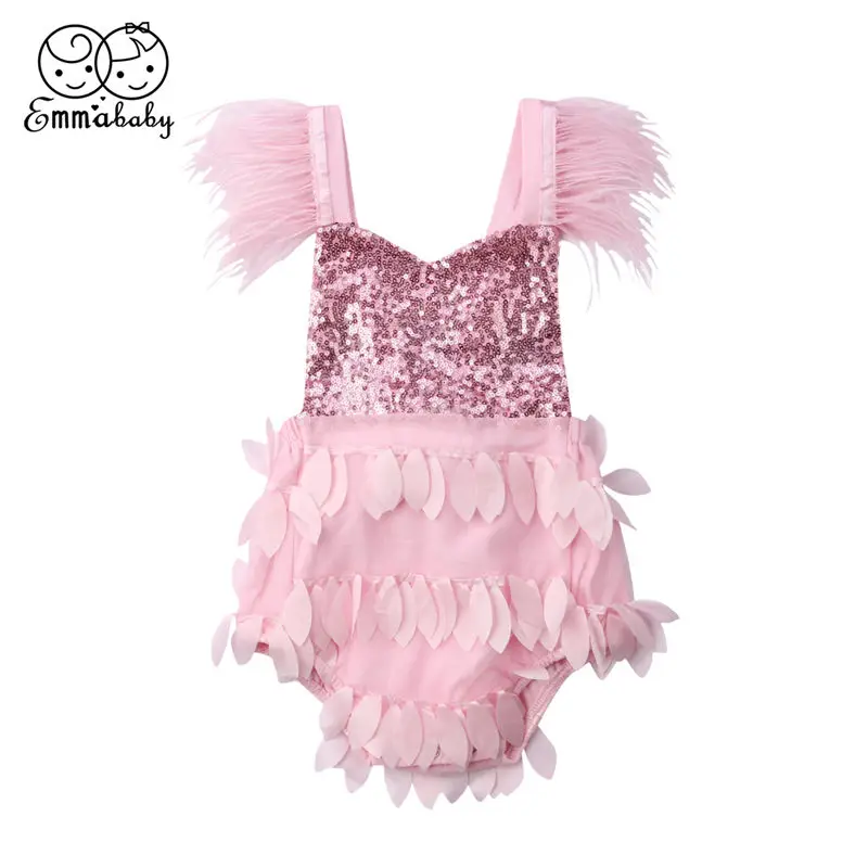 Боди для новорожденных девочек летняя детская одежда боди с блестками младенцев
