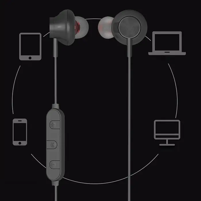 Компактный шейный беспроводной Bluetooth двойной стерео вкладыши для спортивного