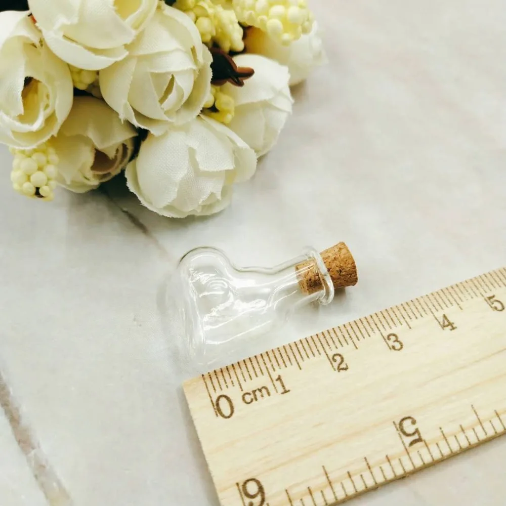 100 шт./лот Мини стеклянные пробковые бутылки мини прозрачные флаконы пустые банки