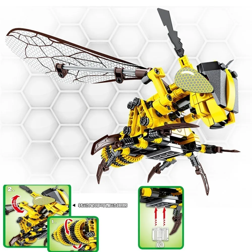S703200 Insect Simulated Bumblebee Red Dragonfly Building Block DIY Model Children's Toys | Игрушки и хобби