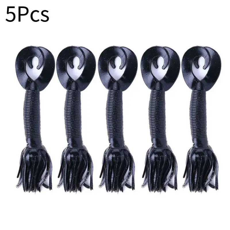 Горячая продажа 5 шт капустный червь двойная приманка с хвостом дорога суб Мягкая