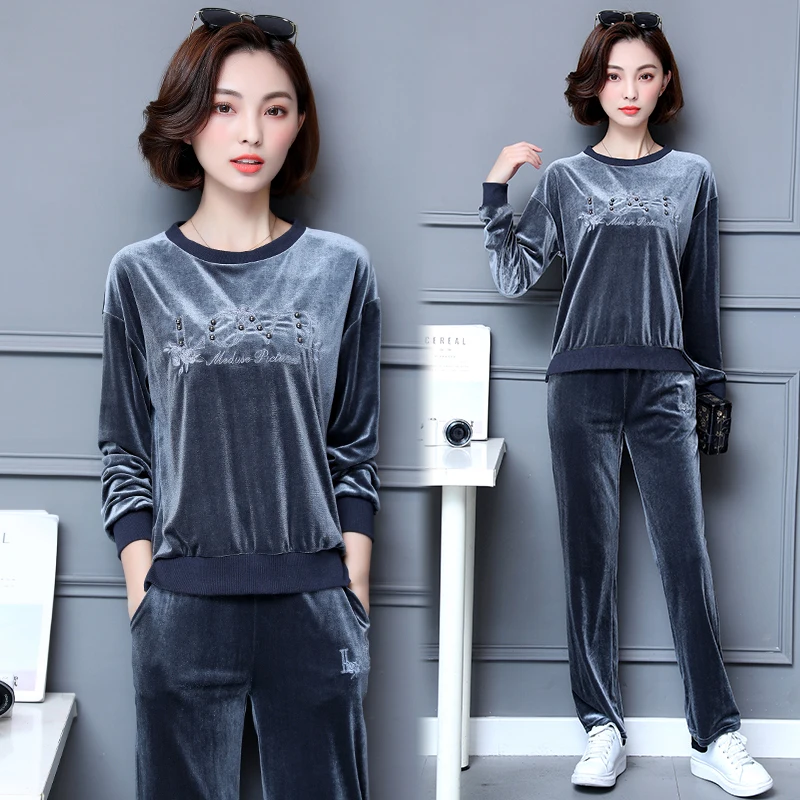 Женский спортивный костюм большого размера весенний Свободный Повседневный Топ