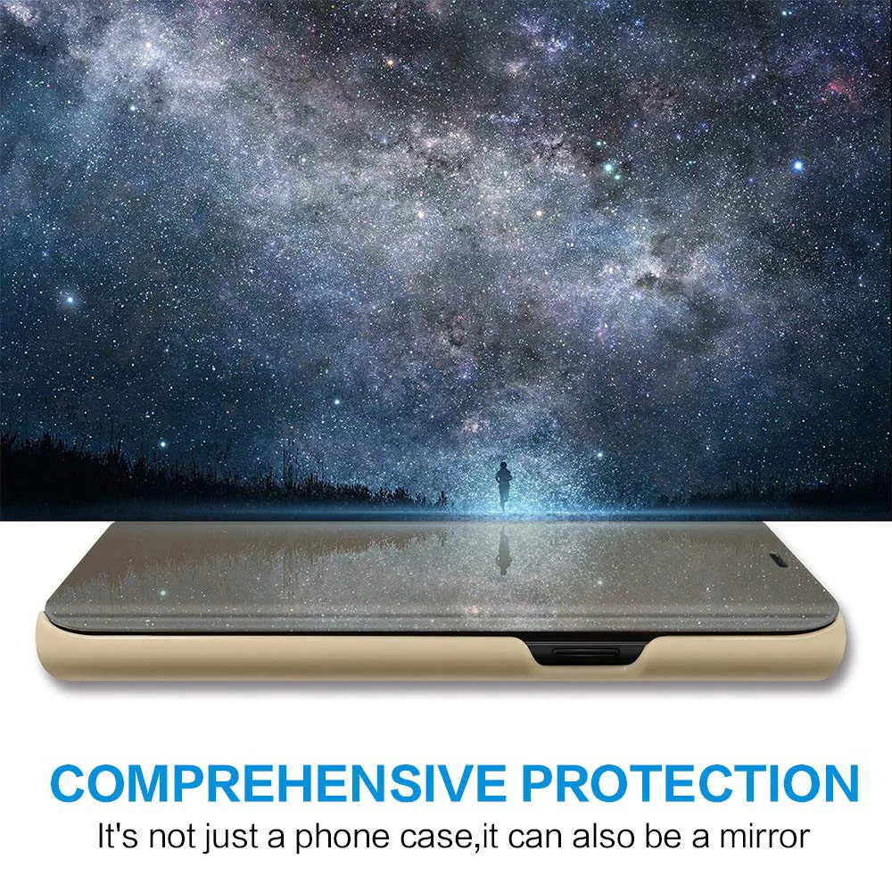 View Smart Mirror Phone Cases For Huawei P20 Lite Pro Mate 20 P P10 P9 P8 2017 Y5 Y6 2018 2019 On Honor 8X 9 10 7A Cover |