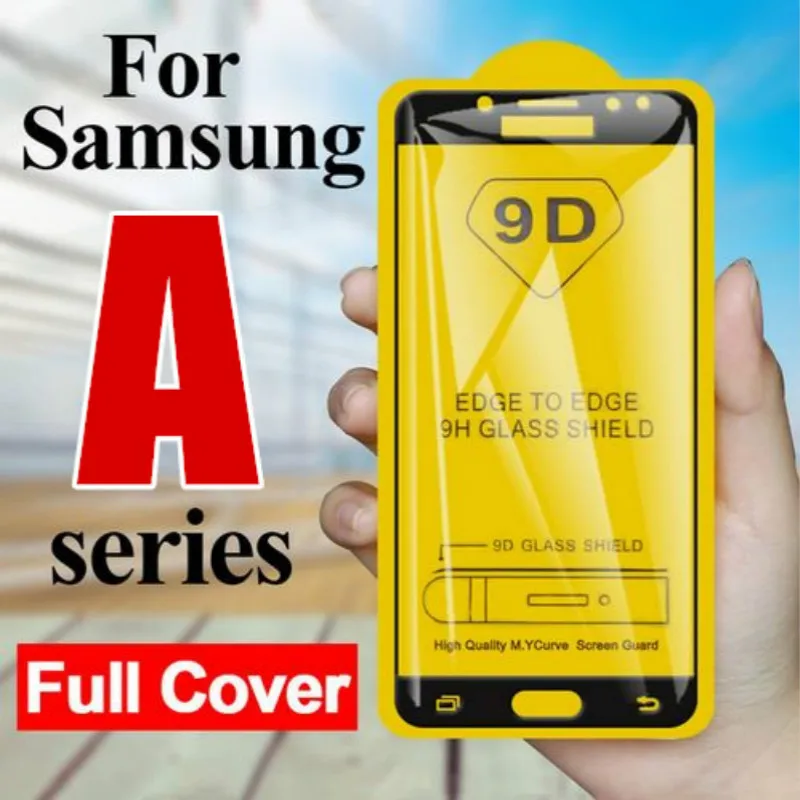 9D закаленное стекло полное покрытие для Samsung Galaxy A12 A32 A42 A52 A72 A51 A71 S21 Plus A31 A20 A30 A50 A70
