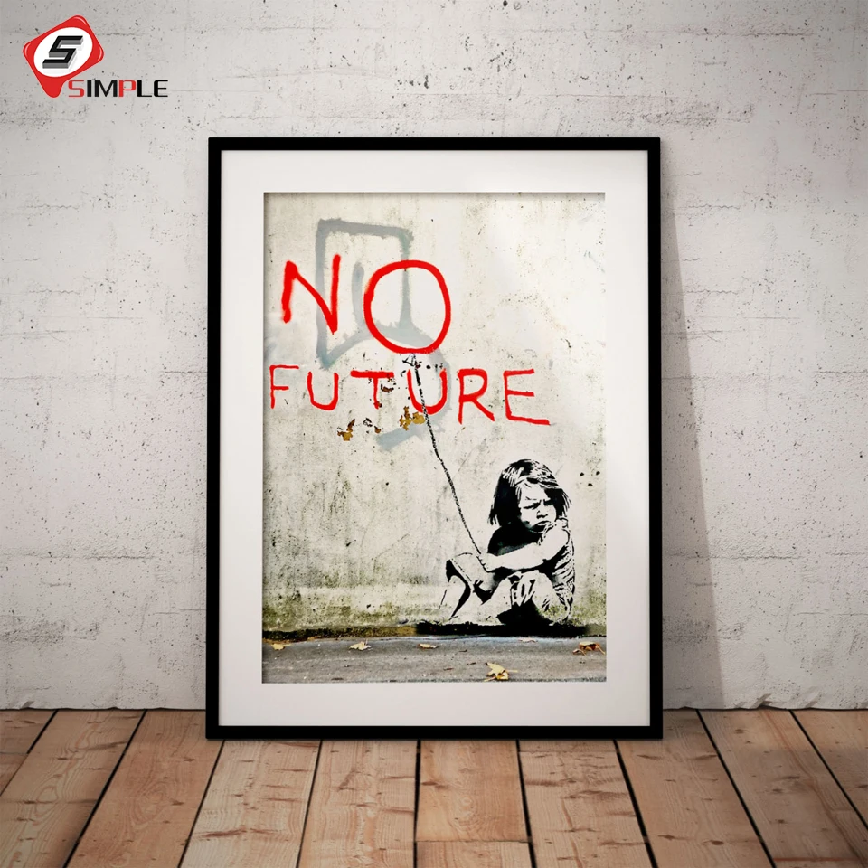 Постеры и принты в стиле граффити для девочек BANKSY No Future Balloon настенное