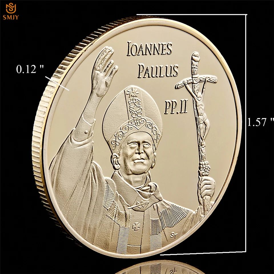 Итальянский Ватикан католический Иоан Паулус ПП. II Золотой/Серебряный