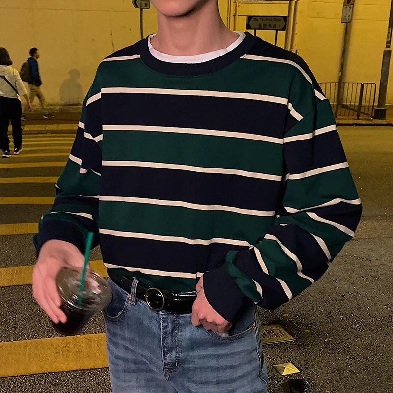 Мужской пуловер с круглым вырезом зеленый/красный Повседневный принтом в